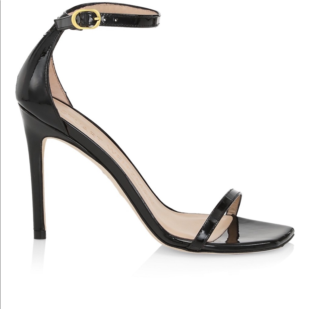 New Stuart Weitzman Nudistcurve Sandle, Patent , Size 9! Like New , Worn Once.